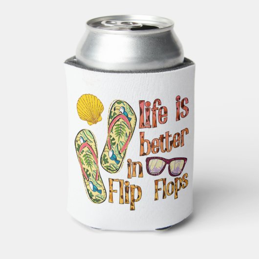 Das Leben ist besser in Flip Flops | Summer Vibes Dosenkühler (Kanne Rückseite)