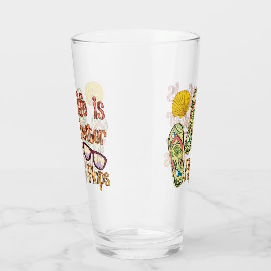 Das Leben ist besser in Flip Flops | Summer Vibes Glas (Rechts)