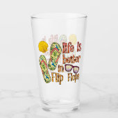 Das Leben ist besser in Flip Flops | Summer Vibes Glas (Vorderseite)