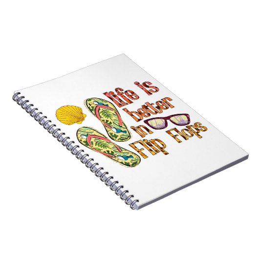 Das Leben ist besser in Flip Flops | Summer Vibes Notizblock (Rechte Seite)