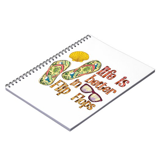 Das Leben ist besser in Flip Flops | Summer Vibes Notizblock (Linke Seite)