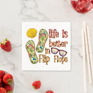 Das Leben ist besser in Flip Flops   Summer Vibes Serviette