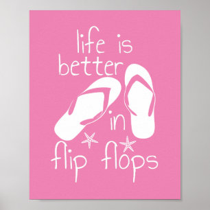Das Leben ist besser in Flip Flops T-Shirt Poster
