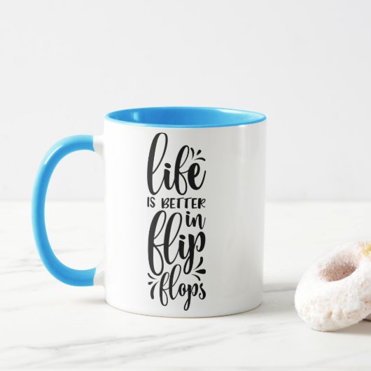 Das Leben ist besser in Flip Flops-Tasse Tasse (Mit Donut)