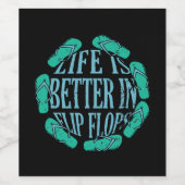 Das Leben ist besser in Flip Flops Weinetikett (Einzelnes Label)