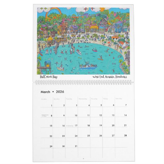 Das Leben ist besser in Roatan 2025 Kalender (Mär 2026)