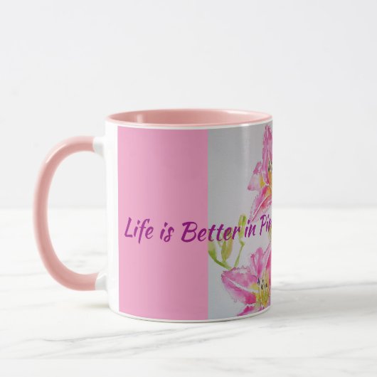 Das Leben ist besser in rosa Tasse Lippenflechte B (Links)