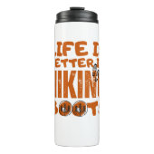 Das Leben ist besser in Wanderstiefeln Thermosbecher (Vorderseite)