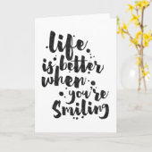 Das Leben ist besser - inspirierende Grußkarte Karte (Gelbe Blume)