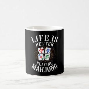 Das Leben ist besser, Mahjong Funny Mahjong Mama z Kaffeetasse