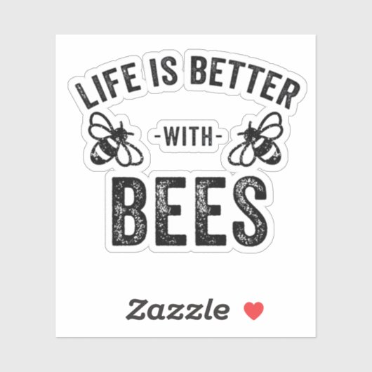 Das Leben ist besser mit Bienen coole Honigbiene T Aufkleber (Blatt)