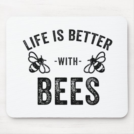 Das Leben ist besser mit Bienen coole Honigbiene T Mousepad (Vorne)