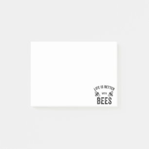 Das Leben ist besser mit Bienen coole Honigbiene T Post-it Klebezettel