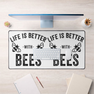 Das Leben ist besser mit Bienen coole Honigbiene T Schreibtischunterlage