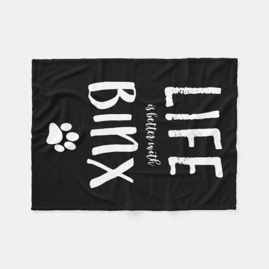 Das Leben ist besser mit Binx-Hundebezeichnung-Shi Fleecedecke (Vorderseite (Horizontal))