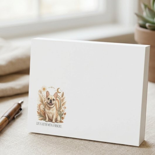 Das Leben ist besser mit Boho-Art eines Französche Post-it Klebezettel