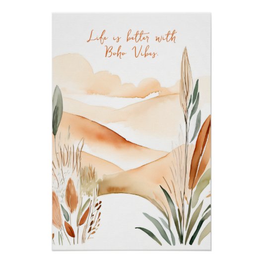 Das Leben ist besser mit Boho Vibes Inspirational Poster (Vorderseite)