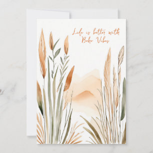Das Leben ist besser mit Boho Vibes - ohne/ Schrei Feiertagskarte