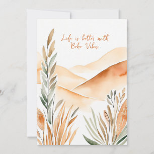Das Leben ist besser mit Boho Vibes - ohne/ Schrei Feiertagskarte