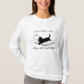 Das Leben ist besser mit Büchern, Katzen und Kaffe T-Shirt (Vorderseite)