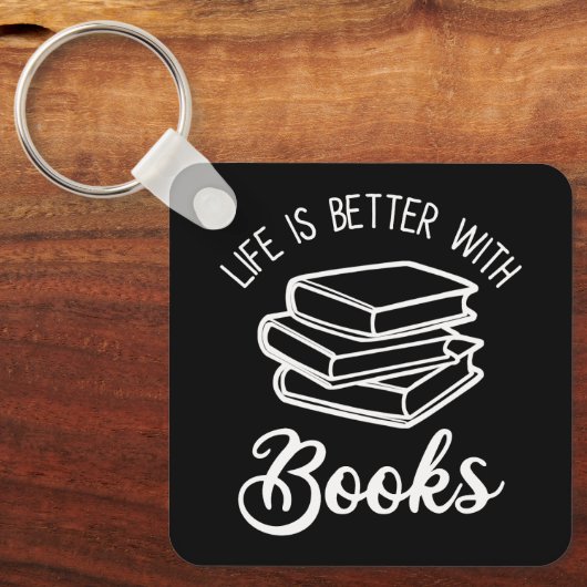 Das Leben ist besser mit Büchern Schlüsselanhänger (Vorderseite)
