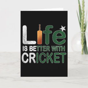 Das Leben ist besser mit Cricket Fan Geschenk Paki Karte