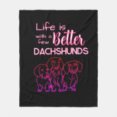Das Leben ist besser mit Dackeln, die neonrosa Doo Fleecedecke (Vorderseite)