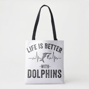 Das Leben ist besser mit Delfinen coole Herzfreque Tasche