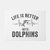 Das Leben ist besser mit Delphinen cooler Herzschl Fußmatte (Vorderseite)