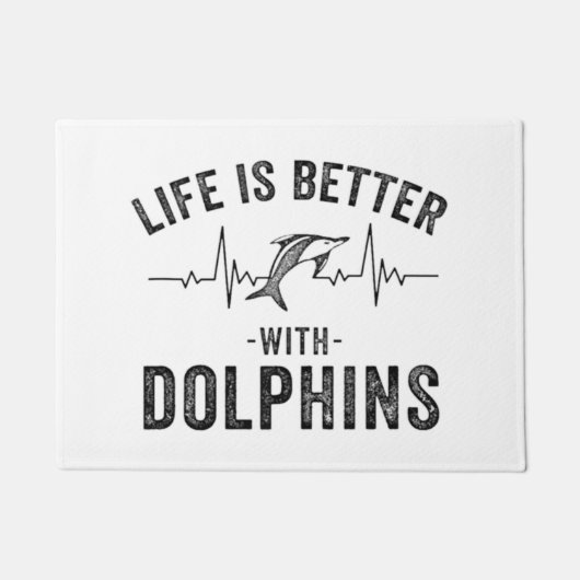 Das Leben ist besser mit Delphinen cooler Herzschl Fußmatte (Vorderseite)