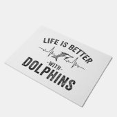 Das Leben ist besser mit Delphinen cooler Herzschl Fußmatte (Schrägansicht)