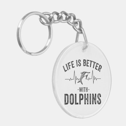 Das Leben ist besser mit Delphinen cooler Herzschl Schlüsselanhänger (Vorderseite links)