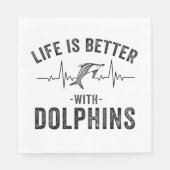Das Leben ist besser mit Delphinen cooler Herzschl Serviette (Vorderseite)