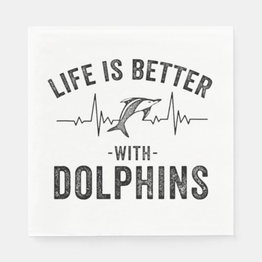 Das Leben ist besser mit Delphinen cooler Herzschl Serviette (Vorderseite)