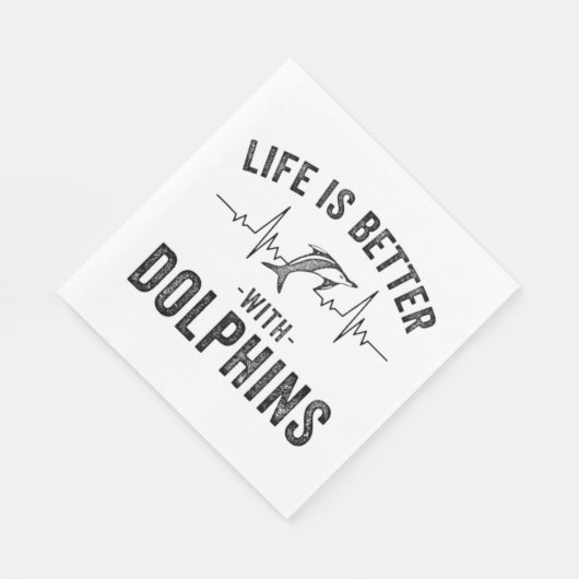 Das Leben ist besser mit Delphinen cooler Herzschl Serviette (Ecke)