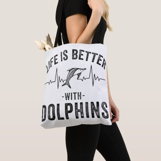 Das Leben ist besser mit Delphinen cooler Herzschl Tasche (Von Nahem)