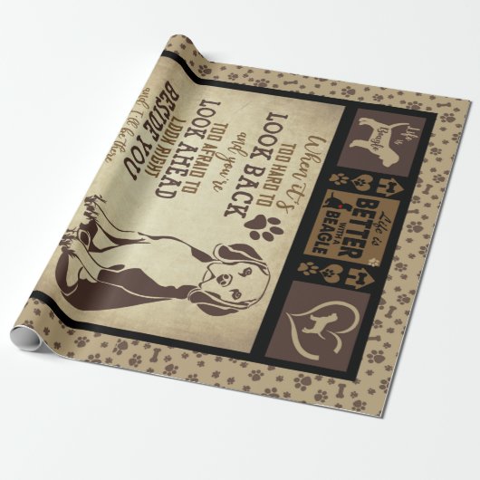 "Das Leben ist besser mit dem Beagle, Hund Lover Geschenkpapier (Ungerollt)