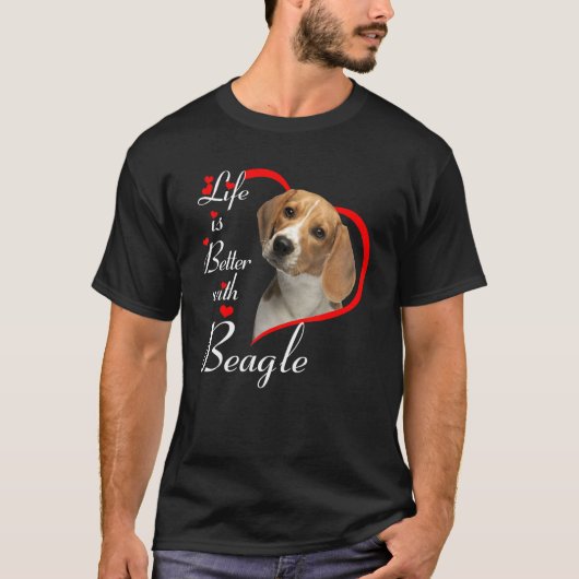 Das Leben ist besser mit dem Beagle T-Shirt (Vorderseite)