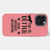Das Leben ist besser mit dem Berner Hund, Bernese iPhone Hülle (Rückseite (Horizontal))