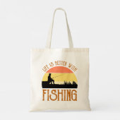Das Leben ist besser mit dem Fischen Tragetasche (Rückseite)