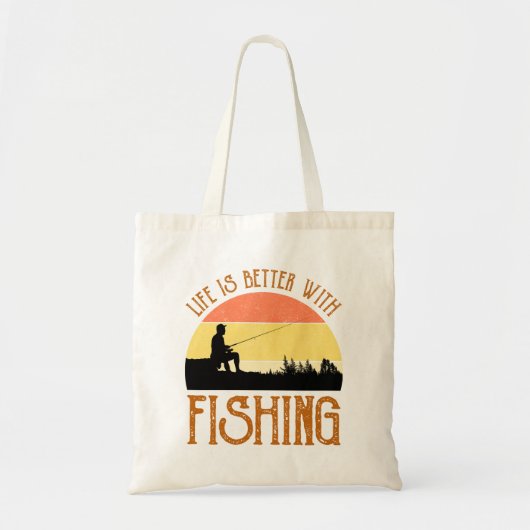 Das Leben ist besser mit dem Fischen Tragetasche (Vorne)