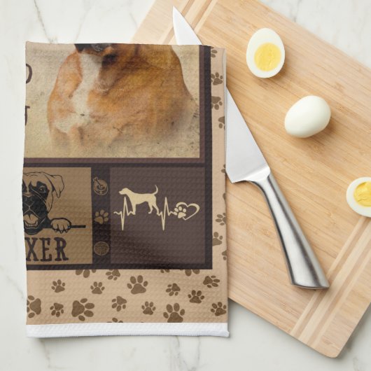 Das Leben ist besser mit dem Fleeceblatt Boxer, de Geschirrtuch (Viertel Falte)