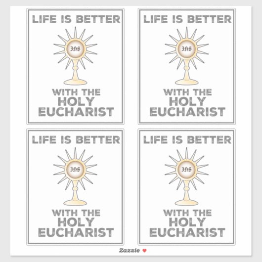Das Leben ist besser mit dem Heiligen Eucharisten Aufkleber (Blatt)