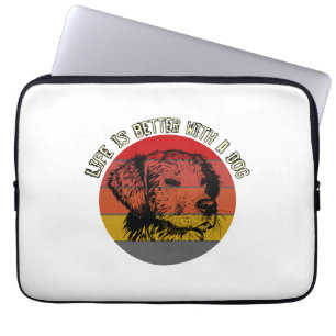 Das Leben ist besser mit dem Hund, Vintager Stil Laptopschutzhülle