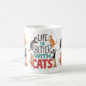 Das Leben ist besser mit den Katzen Kaffeetasse (Mittel)