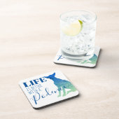 Das Leben ist besser mit der Podenco-Silhouette Getränkeuntersetzer (Rechte Seite)