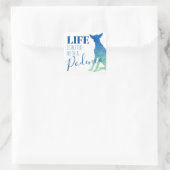 Das Leben ist besser mit der Podenco-Silhouette Quadratischer Aufkleber (Tasche)