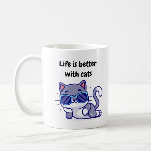 Das Leben ist besser mit der Tasse von Katzen (Links)
