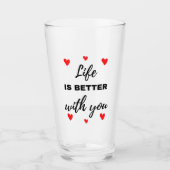 Das Leben ist besser mit dir Schwarz Glas (Vorderseite)