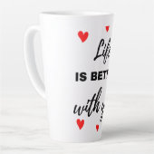 Das Leben ist besser mit dir Schwarz Milchtasse (Linke Ecke)